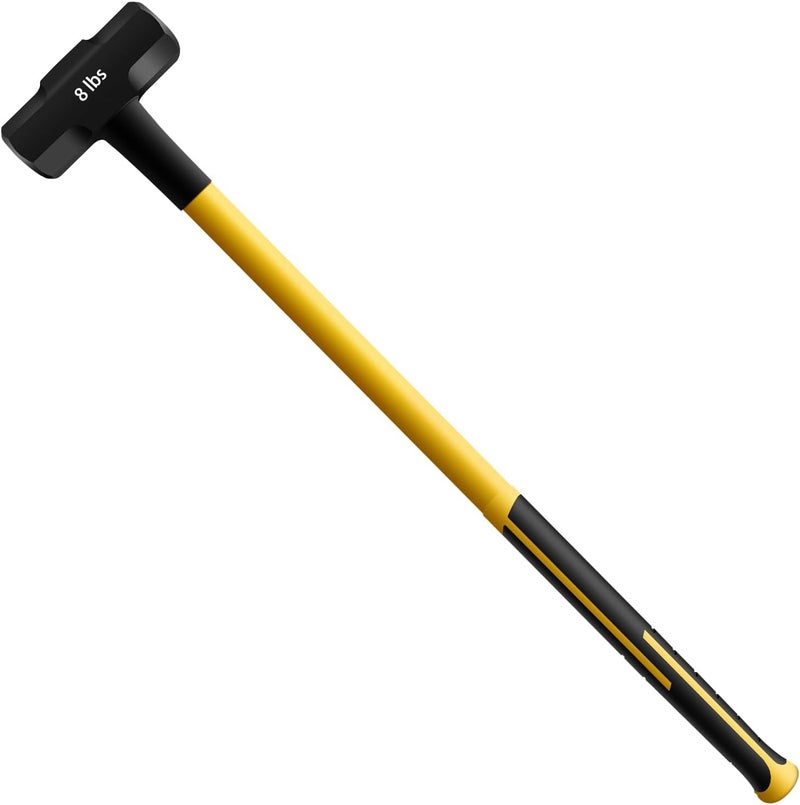 Ymachray Hammer Sledge Hammer - 35-Inch Fiberglass Handle with Rubber Grips - Image 3